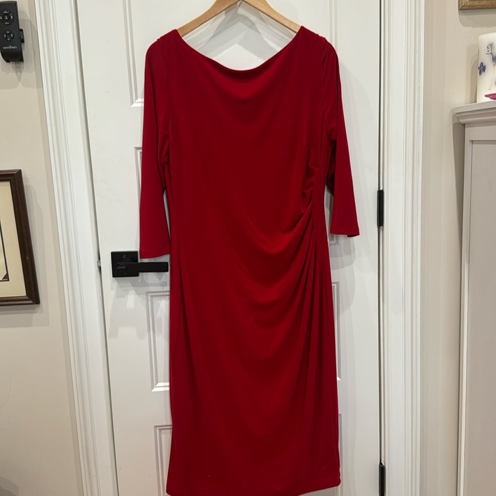 Ralph Lauren, side ruched, jersey dress, Size 14